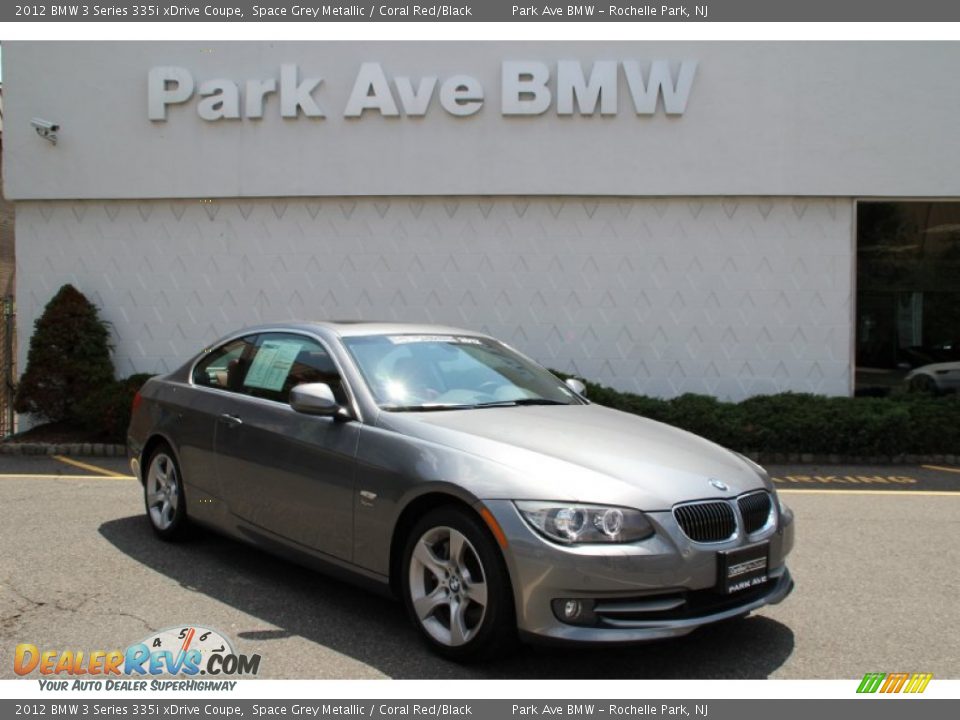 2012 BMW 3 Series 335i xDrive Coupe Space Grey Metallic / Coral Red/Black Photo #1