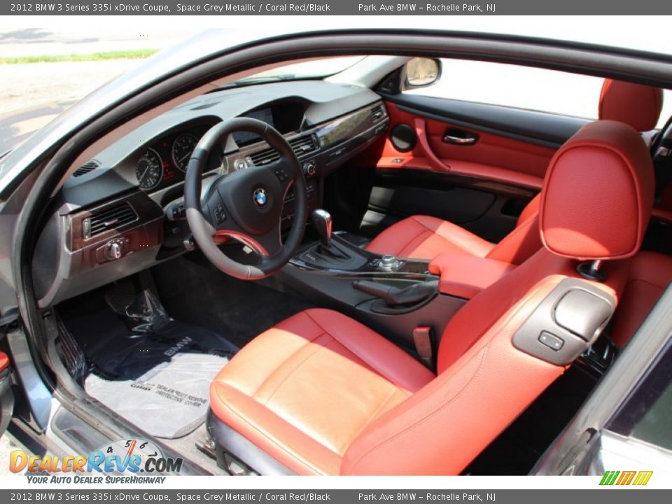 2012 BMW 3 Series 335i xDrive Coupe Space Grey Metallic / Coral Red/Black Photo #12