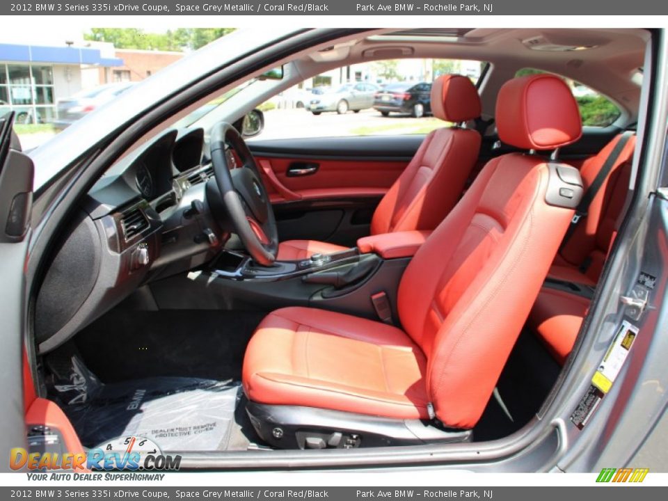 2012 BMW 3 Series 335i xDrive Coupe Space Grey Metallic / Coral Red/Black Photo #13