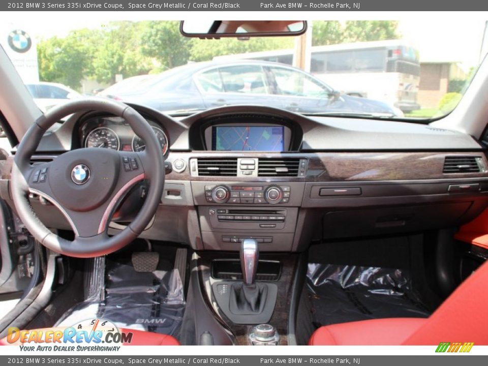 2012 BMW 3 Series 335i xDrive Coupe Space Grey Metallic / Coral Red/Black Photo #17