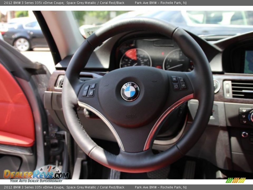 2012 BMW 3 Series 335i xDrive Coupe Space Grey Metallic / Coral Red/Black Photo #20