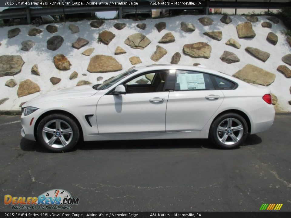 2015 BMW 4 Series 428i xDrive Gran Coupe Alpine White / Venetian Beige Photo #2