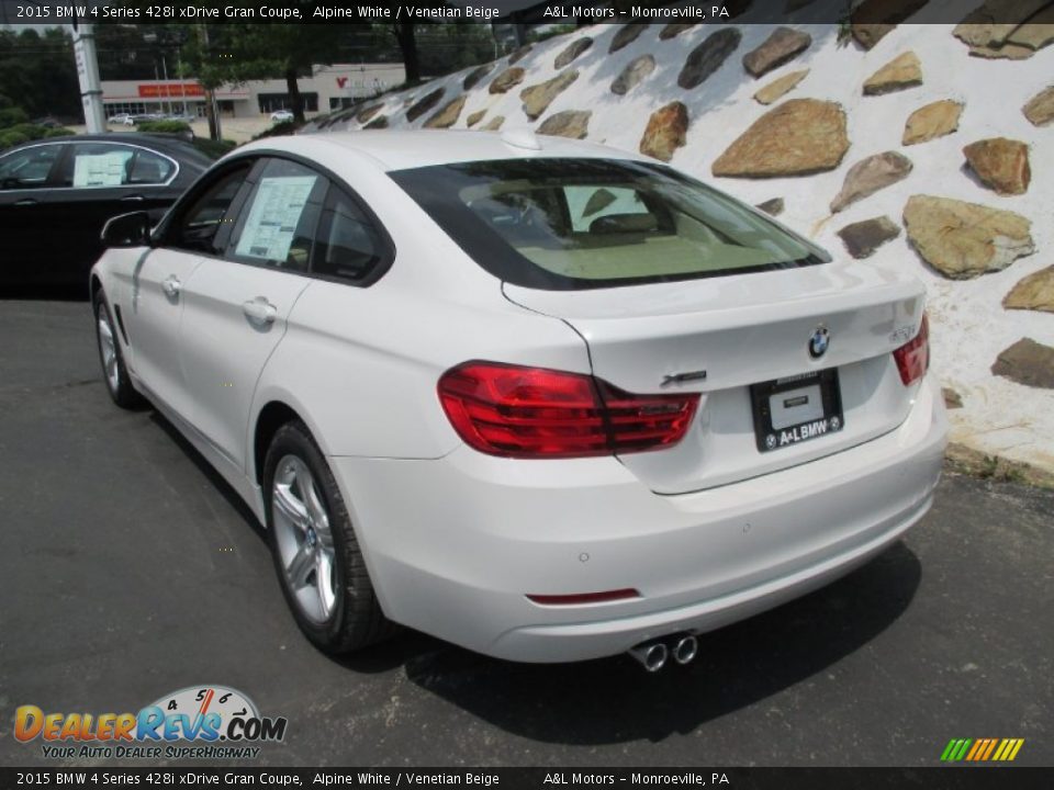 2015 BMW 4 Series 428i xDrive Gran Coupe Alpine White / Venetian Beige Photo #5