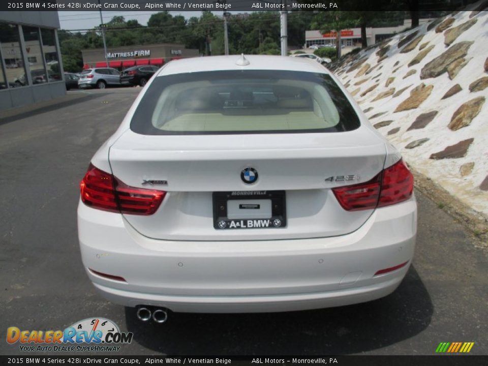 2015 BMW 4 Series 428i xDrive Gran Coupe Alpine White / Venetian Beige Photo #6