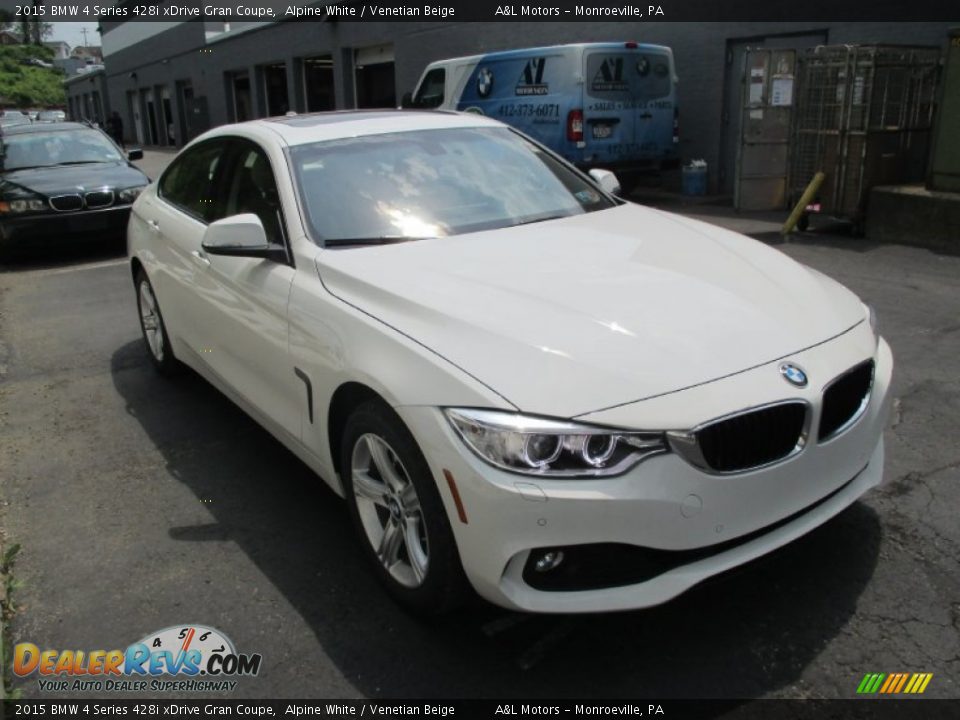 2015 BMW 4 Series 428i xDrive Gran Coupe Alpine White / Venetian Beige Photo #8