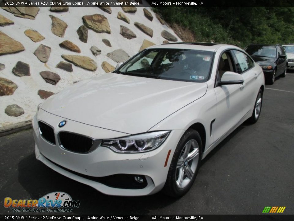 2015 BMW 4 Series 428i xDrive Gran Coupe Alpine White / Venetian Beige Photo #10