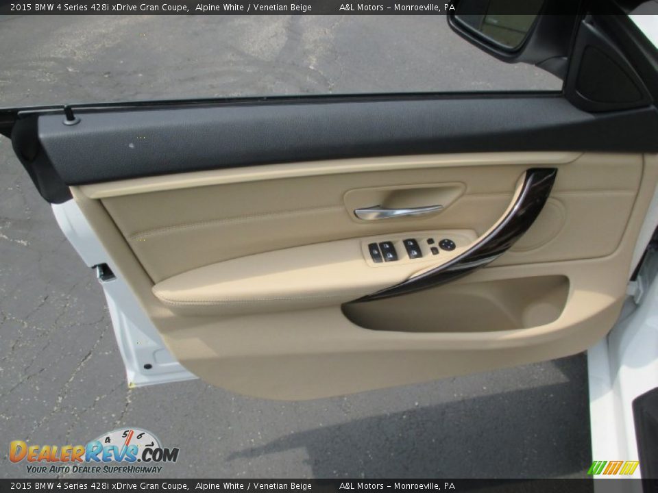 2015 BMW 4 Series 428i xDrive Gran Coupe Alpine White / Venetian Beige Photo #11