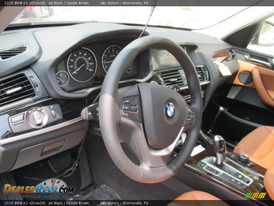 2016 BMW X3 xDrive28i Jet Black / Saddle Brown Photo #15