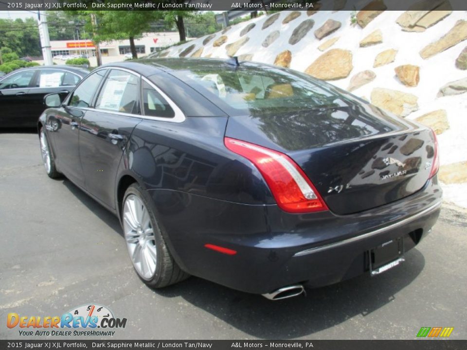 2015 Jaguar XJ XJL Portfolio Dark Sapphire Metallic / London Tan/Navy Photo #5