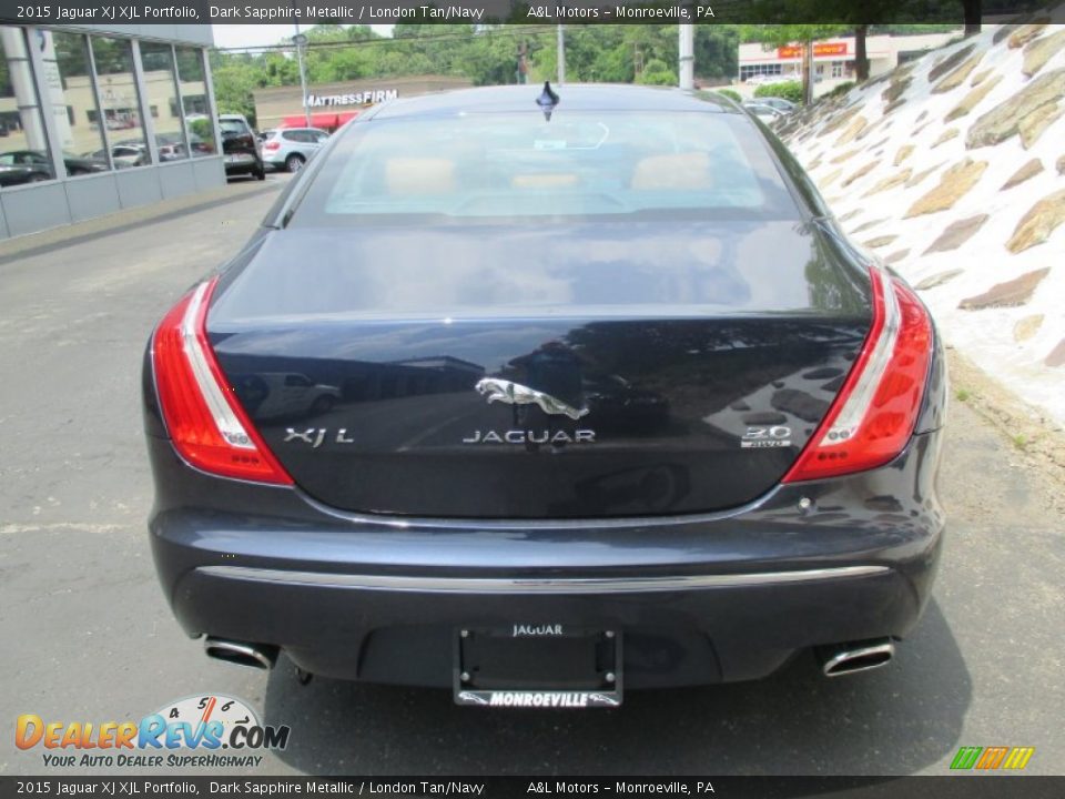 2015 Jaguar XJ XJL Portfolio Dark Sapphire Metallic / London Tan/Navy Photo #6