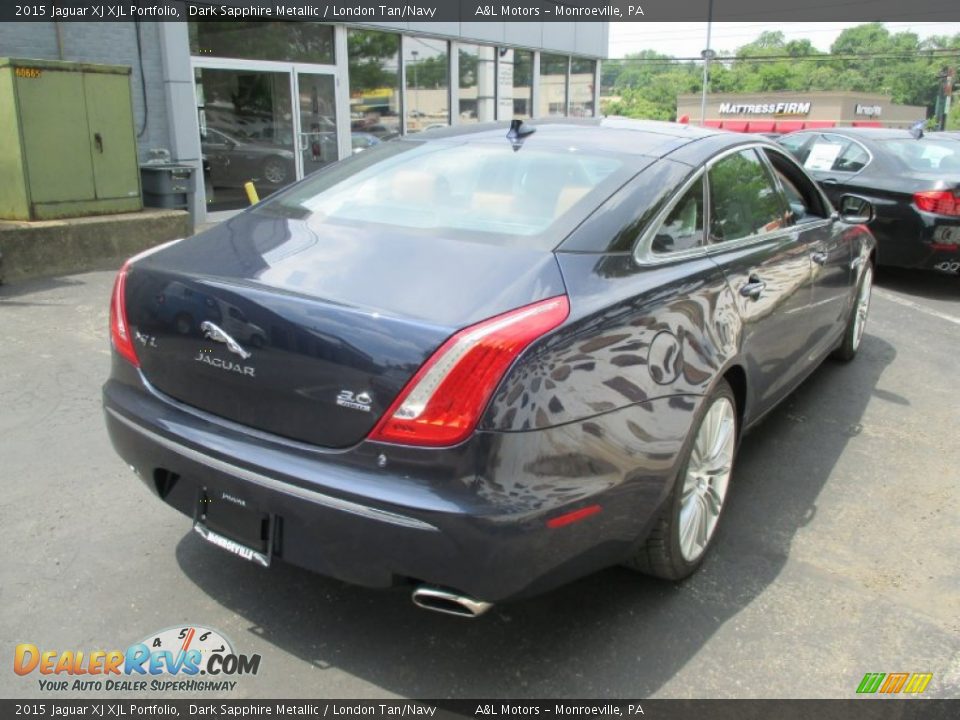 2015 Jaguar XJ XJL Portfolio Dark Sapphire Metallic / London Tan/Navy Photo #7