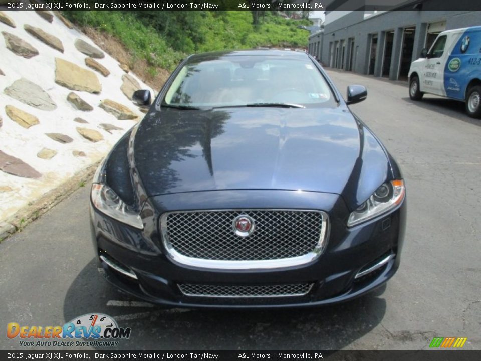 2015 Jaguar XJ XJL Portfolio Dark Sapphire Metallic / London Tan/Navy Photo #9