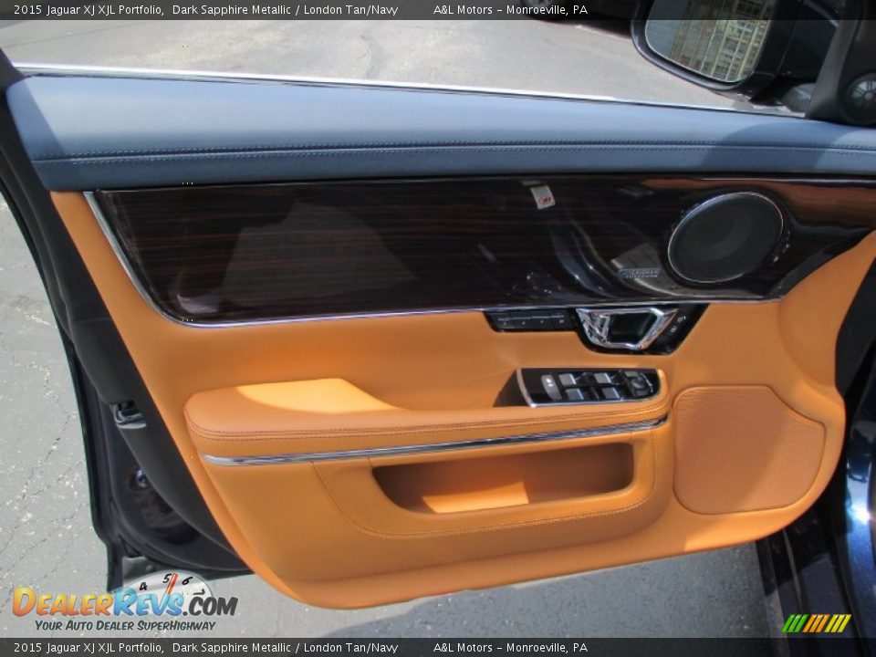 2015 Jaguar XJ XJL Portfolio Dark Sapphire Metallic / London Tan/Navy Photo #11