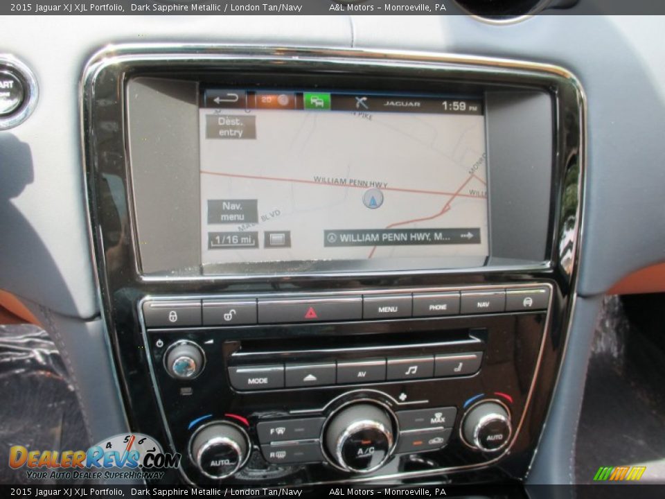 2015 Jaguar XJ XJL Portfolio Dark Sapphire Metallic / London Tan/Navy Photo #16