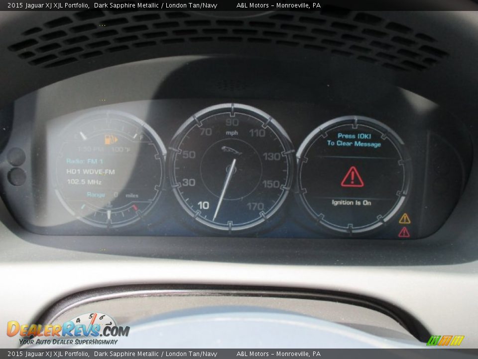 2015 Jaguar XJ XJL Portfolio Dark Sapphire Metallic / London Tan/Navy Photo #20