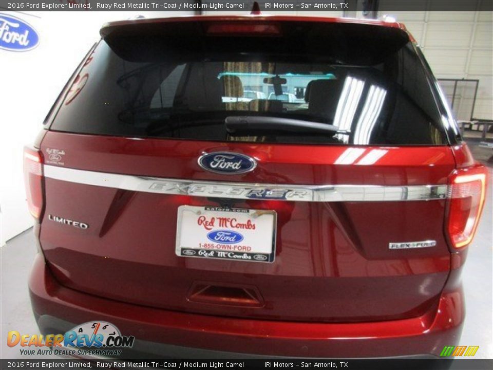 2016 Ford Explorer Limited Ruby Red Metallic Tri-Coat / Medium Light Camel Photo #5