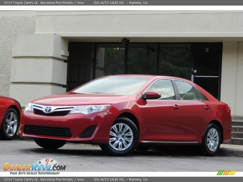 2014 Toyota Camry LE Barcelona Red Metallic / Ivory Photo #2