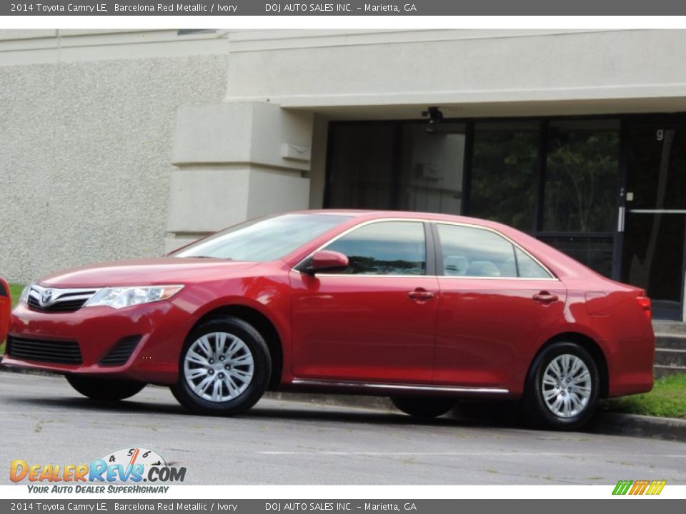 2014 Toyota Camry LE Barcelona Red Metallic / Ivory Photo #3