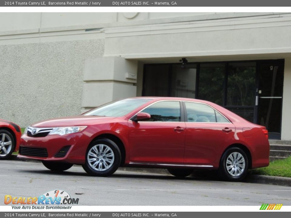 2014 Toyota Camry LE Barcelona Red Metallic / Ivory Photo #35