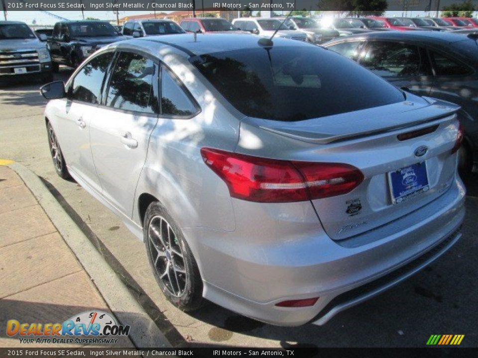 2015 Ford Focus SE Sedan Ingot Silver Metallic / Charcoal Black Photo #8