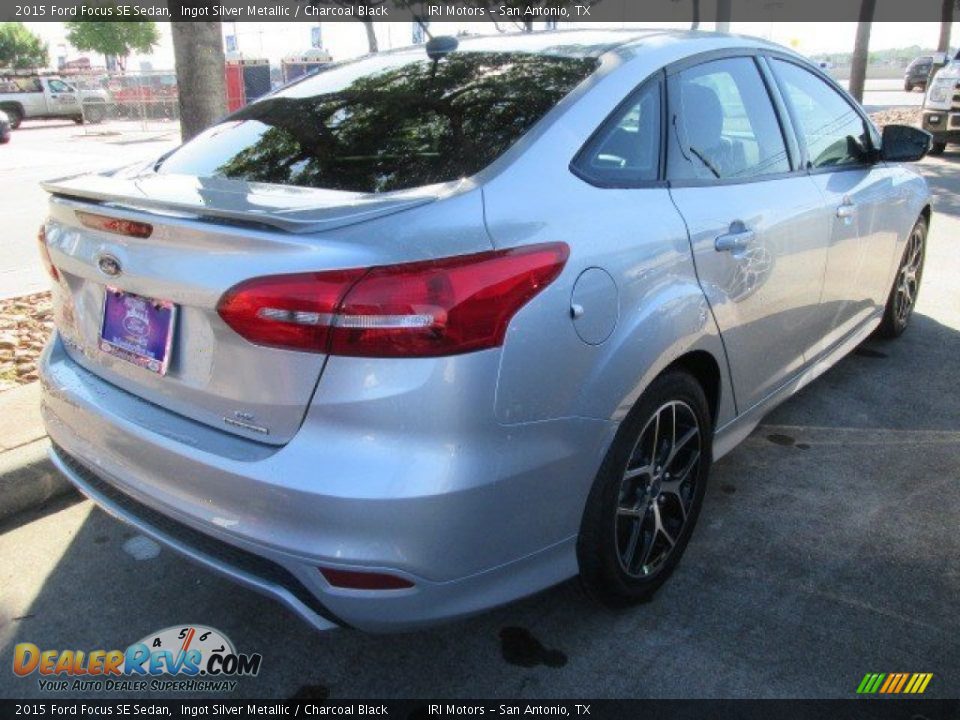2015 Ford Focus SE Sedan Ingot Silver Metallic / Charcoal Black Photo #14