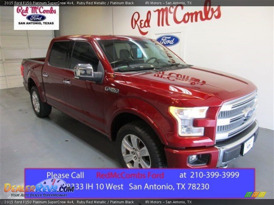 2015 Ford F150 Platinum SuperCrew 4x4 Ruby Red Metallic / Platinum Black Photo #1