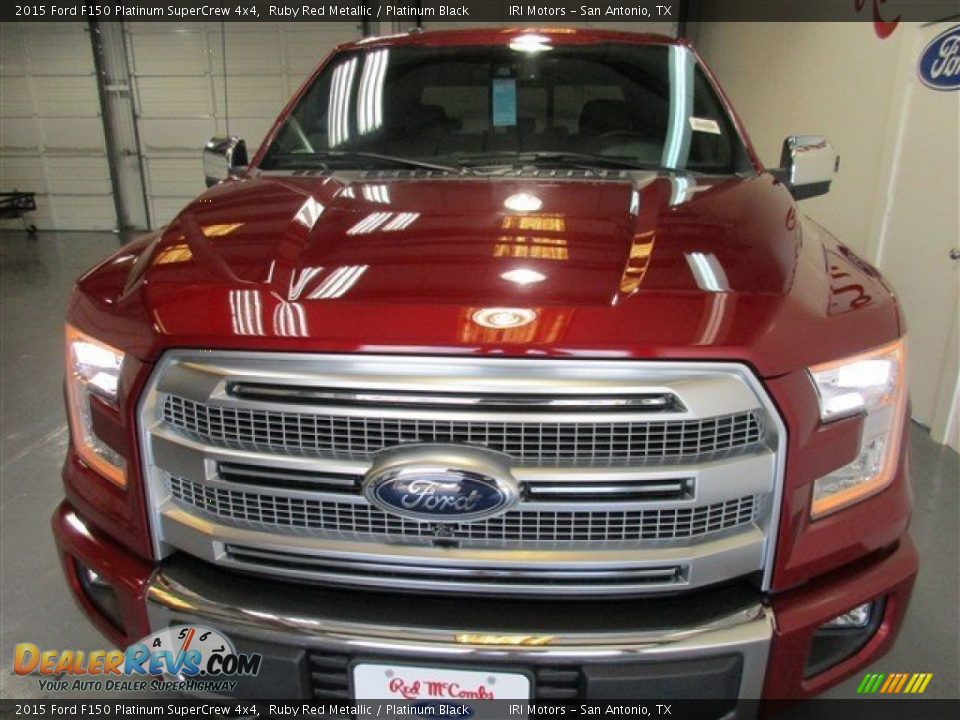 2015 Ford F150 Platinum SuperCrew 4x4 Ruby Red Metallic / Platinum Black Photo #2