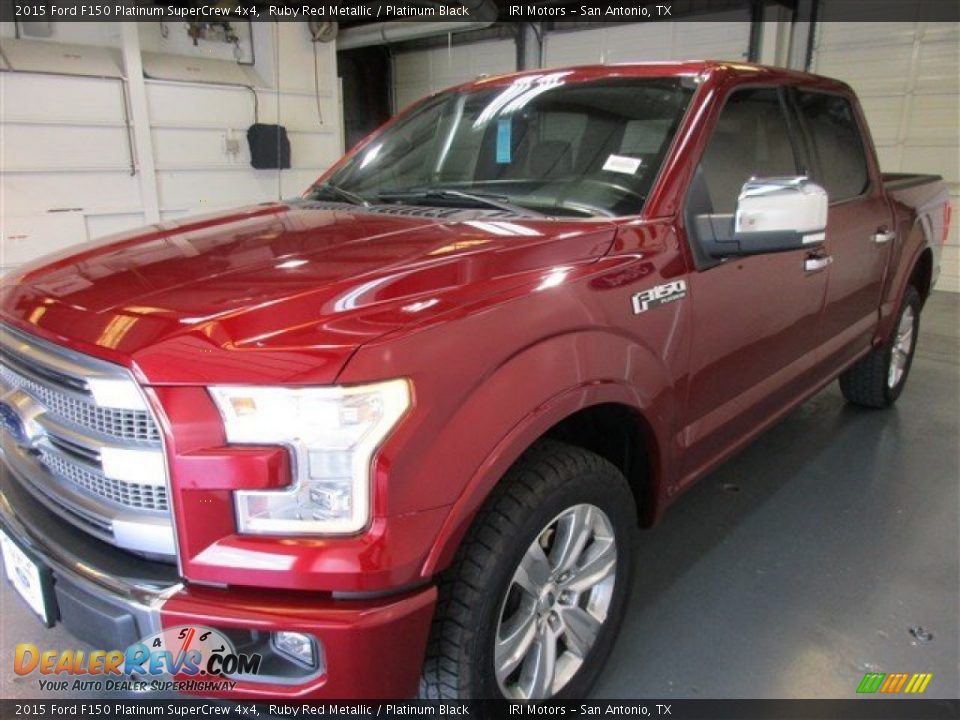 2015 Ford F150 Platinum SuperCrew 4x4 Ruby Red Metallic / Platinum Black Photo #3