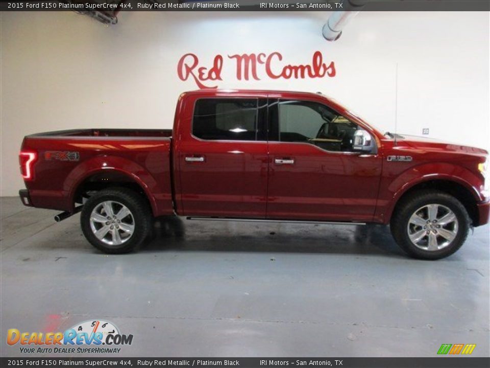 2015 Ford F150 Platinum SuperCrew 4x4 Ruby Red Metallic / Platinum Black Photo #8