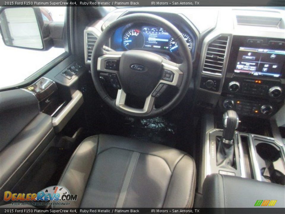 2015 Ford F150 Platinum SuperCrew 4x4 Ruby Red Metallic / Platinum Black Photo #13