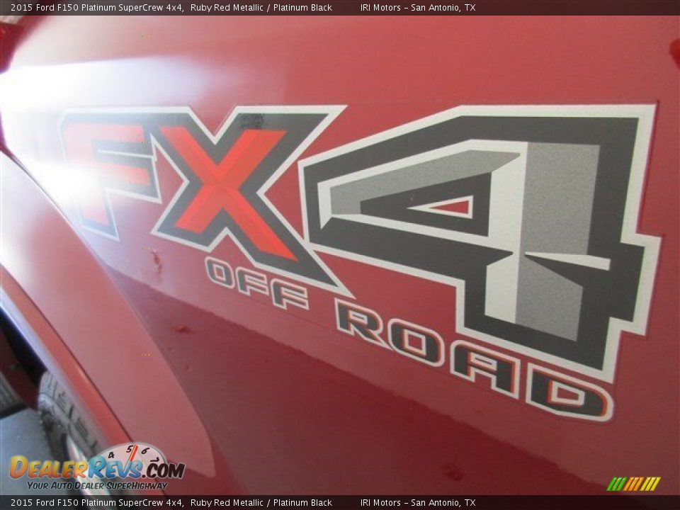 2015 Ford F150 Platinum SuperCrew 4x4 Ruby Red Metallic / Platinum Black Photo #27