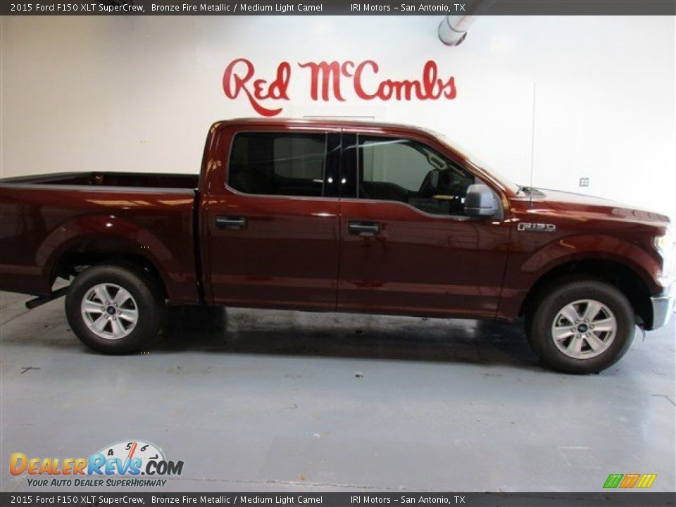 2015 Ford F150 XLT SuperCrew Bronze Fire Metallic / Medium Light Camel Photo #9