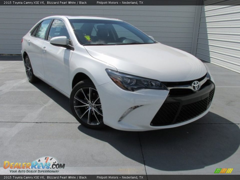 2015 Toyota Camry XSE V6 Blizzard Pearl White / Black Photo #1