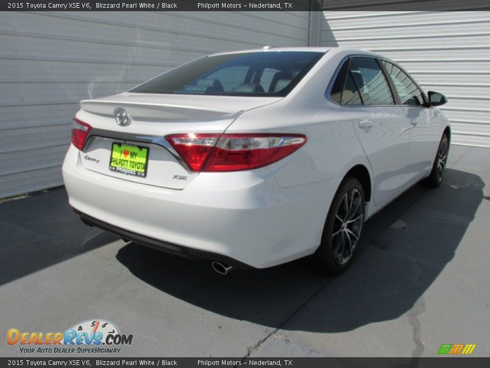 2015 Toyota Camry XSE V6 Blizzard Pearl White / Black Photo #4