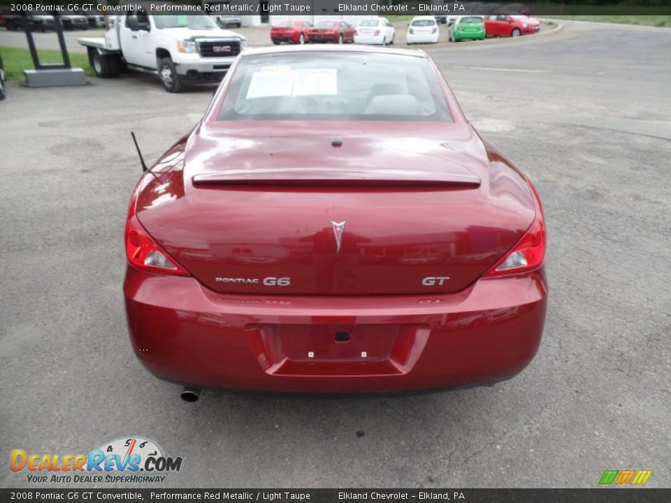2008 Pontiac G6 GT Convertible Performance Red Metallic / Light Taupe Photo #16
