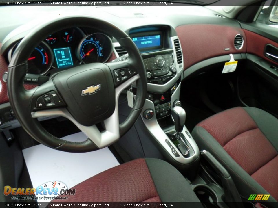 2014 Chevrolet Cruze LT Summit White / Jet Black/Sport Red Photo #16