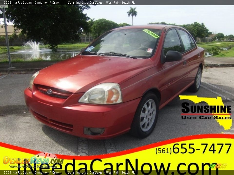 2003 Kia Rio Sedan Cinnamon / Gray Photo #1