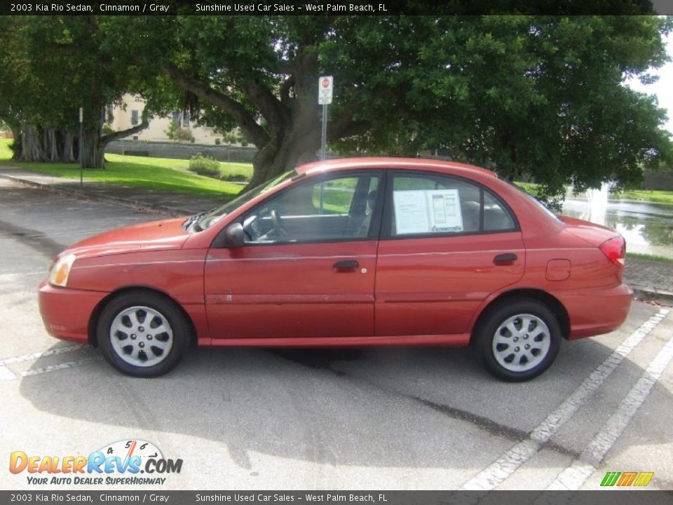 2003 Kia Rio Sedan Cinnamon / Gray Photo #2