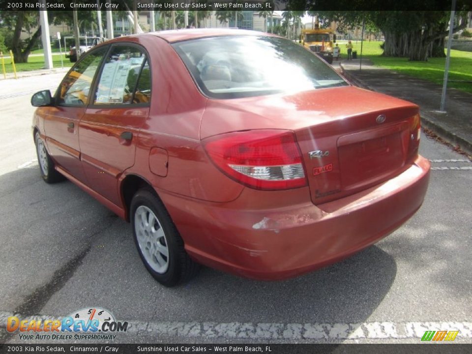 2003 Kia Rio Sedan Cinnamon / Gray Photo #3