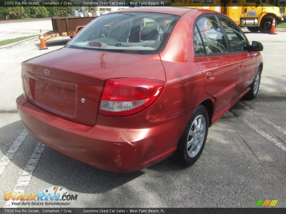2003 Kia Rio Sedan Cinnamon / Gray Photo #4