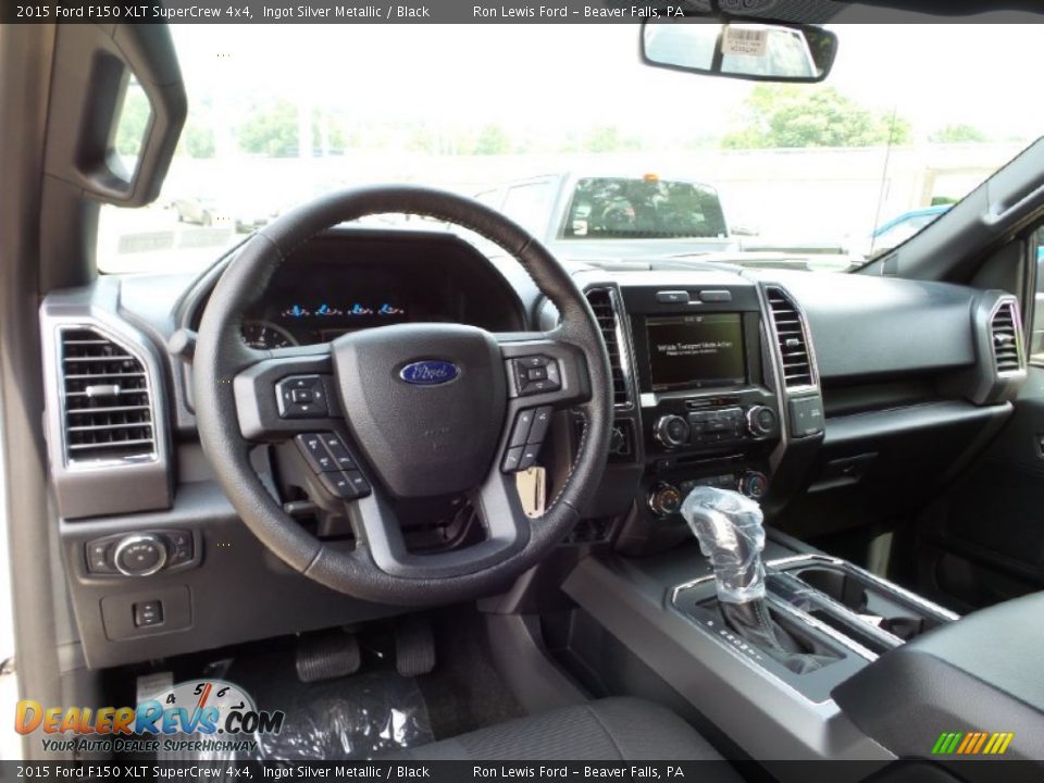 2015 Ford F150 XLT SuperCrew 4x4 Ingot Silver Metallic / Black Photo #13