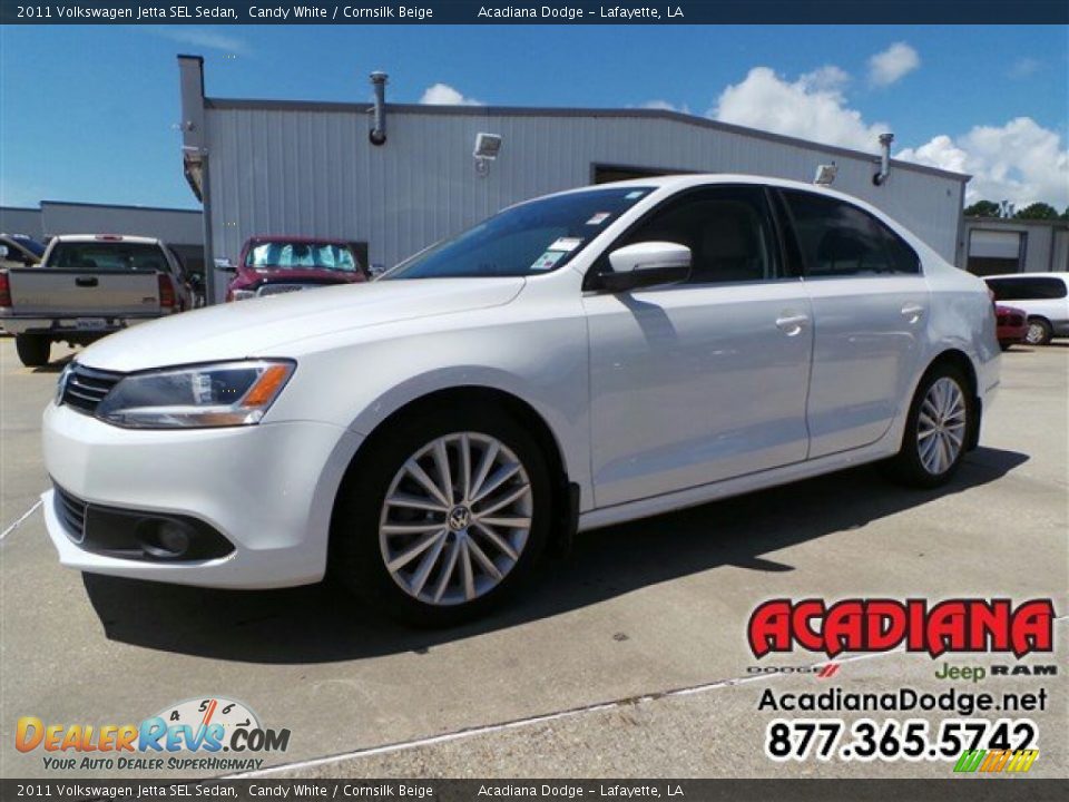 2011 Volkswagen Jetta SEL Sedan Candy White / Cornsilk Beige Photo #1