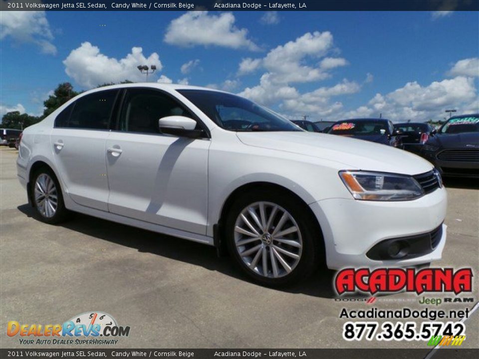 2011 Volkswagen Jetta SEL Sedan Candy White / Cornsilk Beige Photo #11