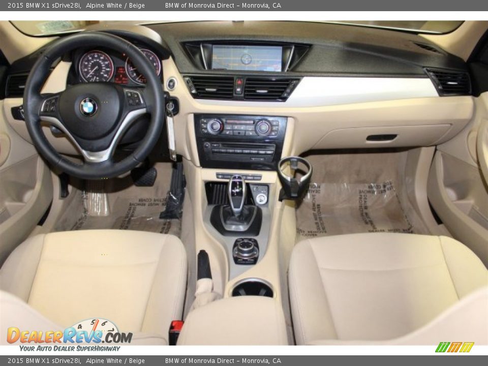 2015 BMW X1 sDrive28i Alpine White / Beige Photo #11