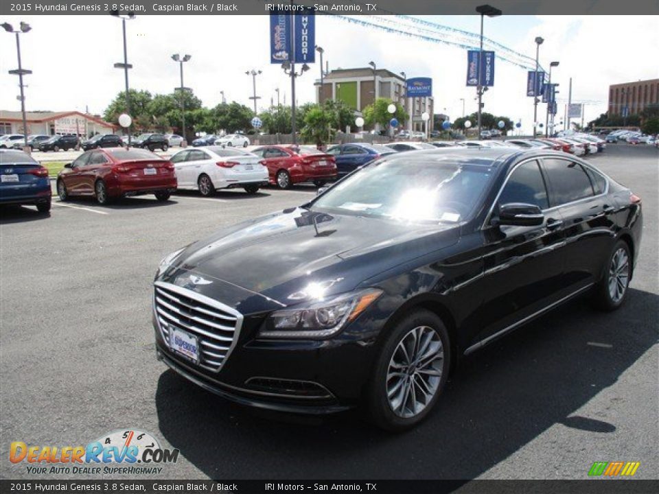 2015 Hyundai Genesis 3.8 Sedan Caspian Black / Black Photo #3
