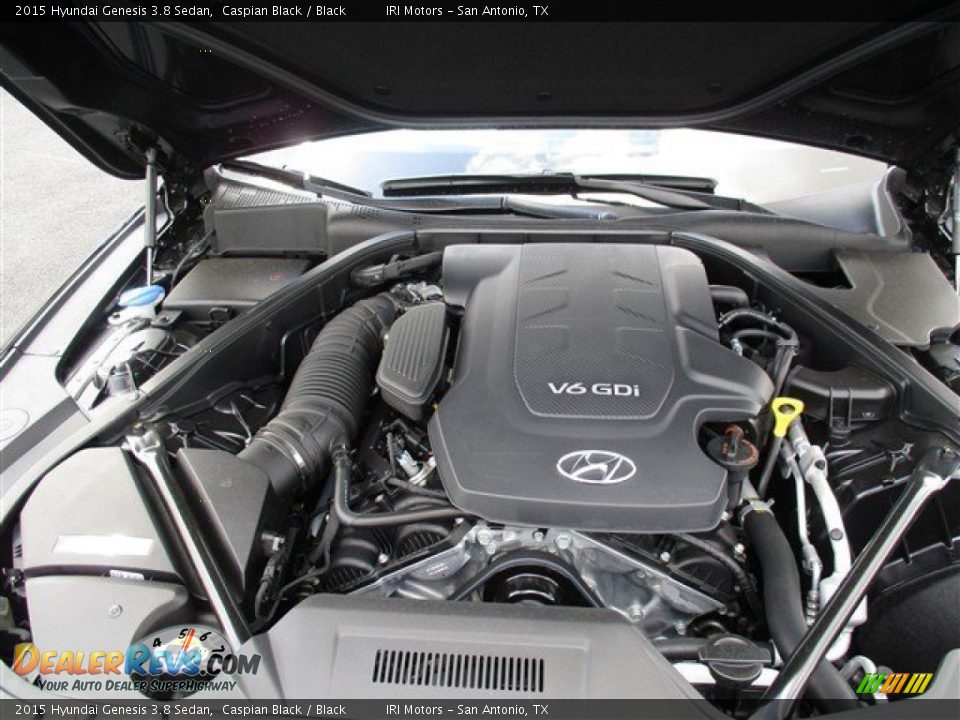 2015 Hyundai Genesis 3.8 Sedan Caspian Black / Black Photo #4
