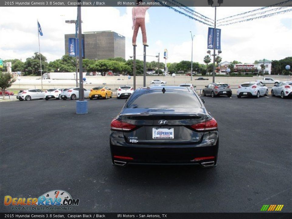 2015 Hyundai Genesis 3.8 Sedan Caspian Black / Black Photo #7