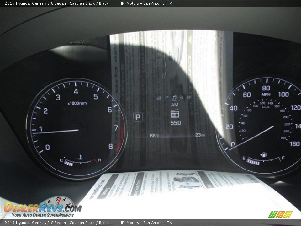 2015 Hyundai Genesis 3.8 Sedan Caspian Black / Black Photo #16