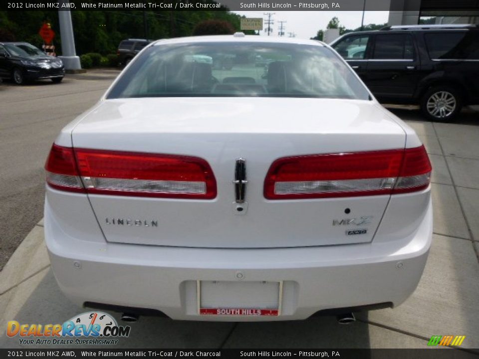 2012 Lincoln MKZ AWD White Platinum Metallic Tri-Coat / Dark Charcoal Photo #4