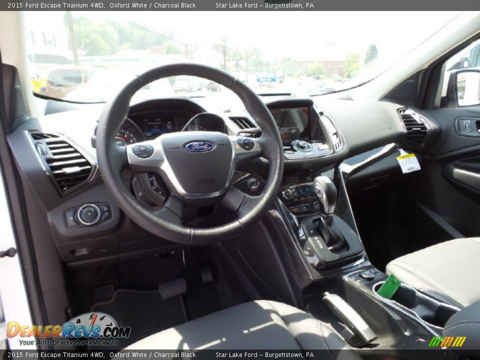 2015 Ford Escape Titanium 4WD Oxford White / Charcoal Black Photo #13